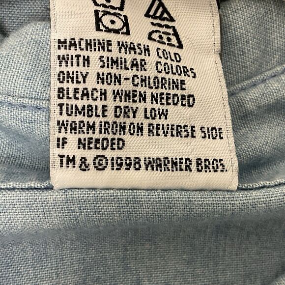 Vtg 1998 Warner Bros Studios Womens XL Embroidered Looney Tunes Christmas Shirt - Picture 4 of 7